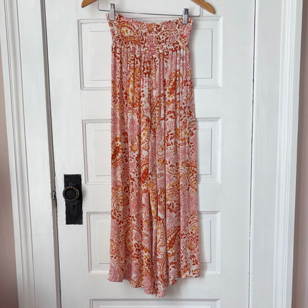 CYNTHIA ROWLEY PAISLEY WIDE LEG PULL ON BEACH PANTS